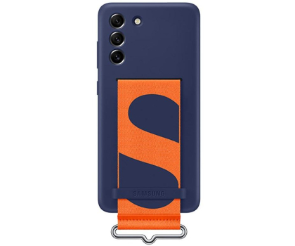 Etui do telefonów Samsung Etui SAMSUNG Silicone Cover z paskiem do S21 FE Navy #